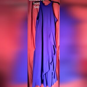 Women's A-Line Ruffle Midi Dress in Vibrant Purple